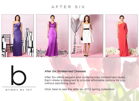 co-branded landing page - rotating ads: bridalsbylori.com
